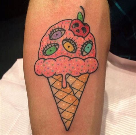 gucci ice cream tattoo|ice cream cone face tattoo.